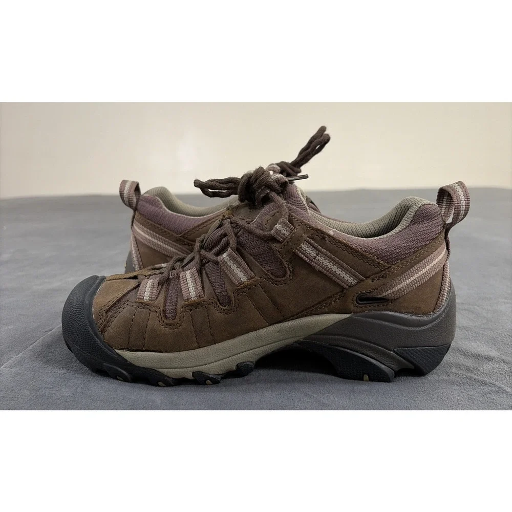 KEEN DRY Waterproof Leather Hiking Shoes Size 6 Brown/Gray/Purple Bnfts Charity